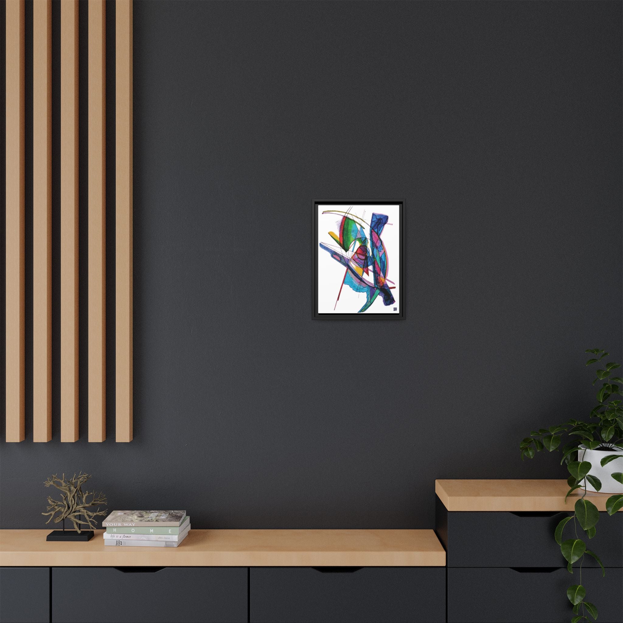 Watching (White Background) Matte Canvas, Framed