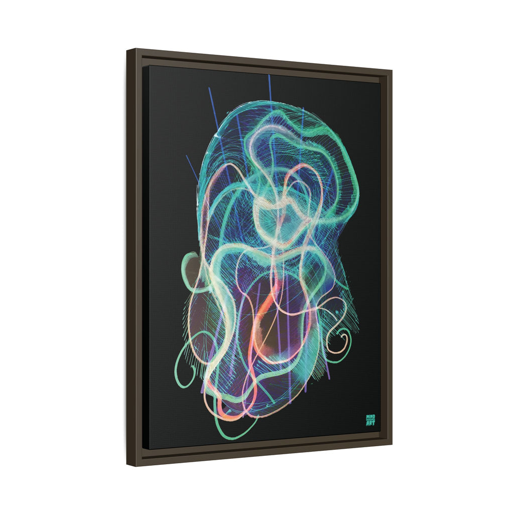 Davy Jones (Electric Teal, Black Background) Matte Canvas, Framed