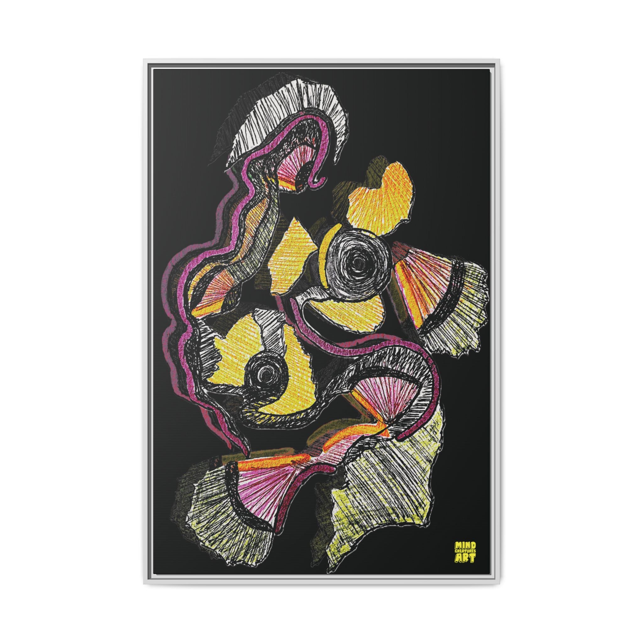 Crimson Teacher (Black Background) Matte Canvas, Framed