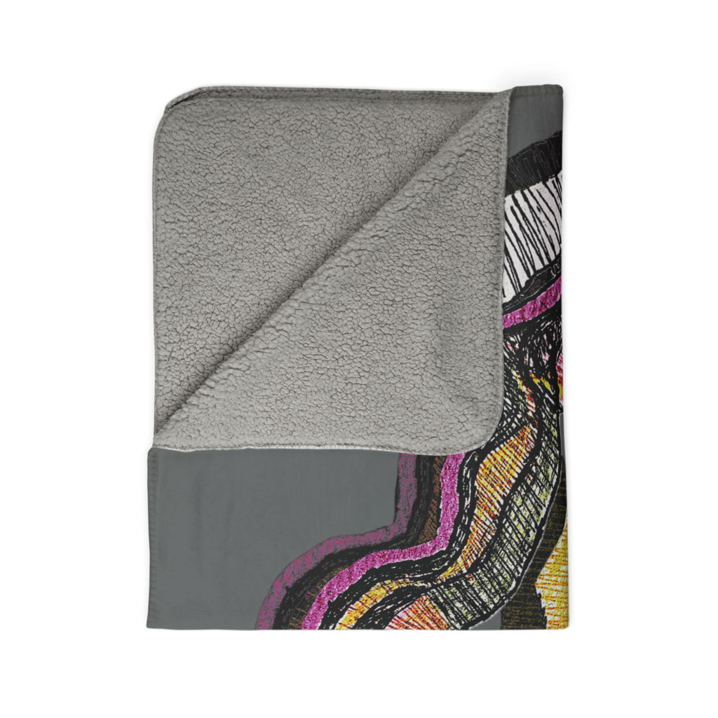 Crimson Teacher (Dark Gray Background) Fleece Sherpa Blanket