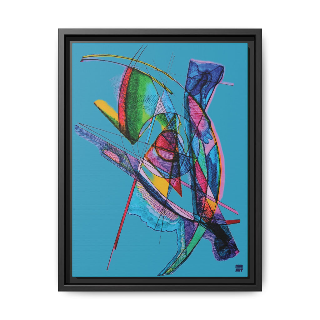 Watching (Turquoise Background) Matte Canvas, Framed