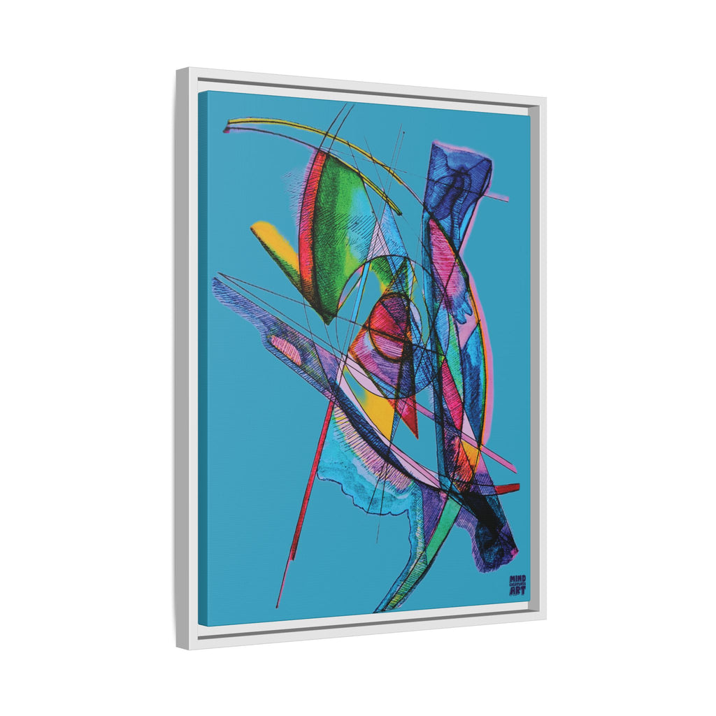 Watching (Turquoise Background) Matte Canvas, Framed