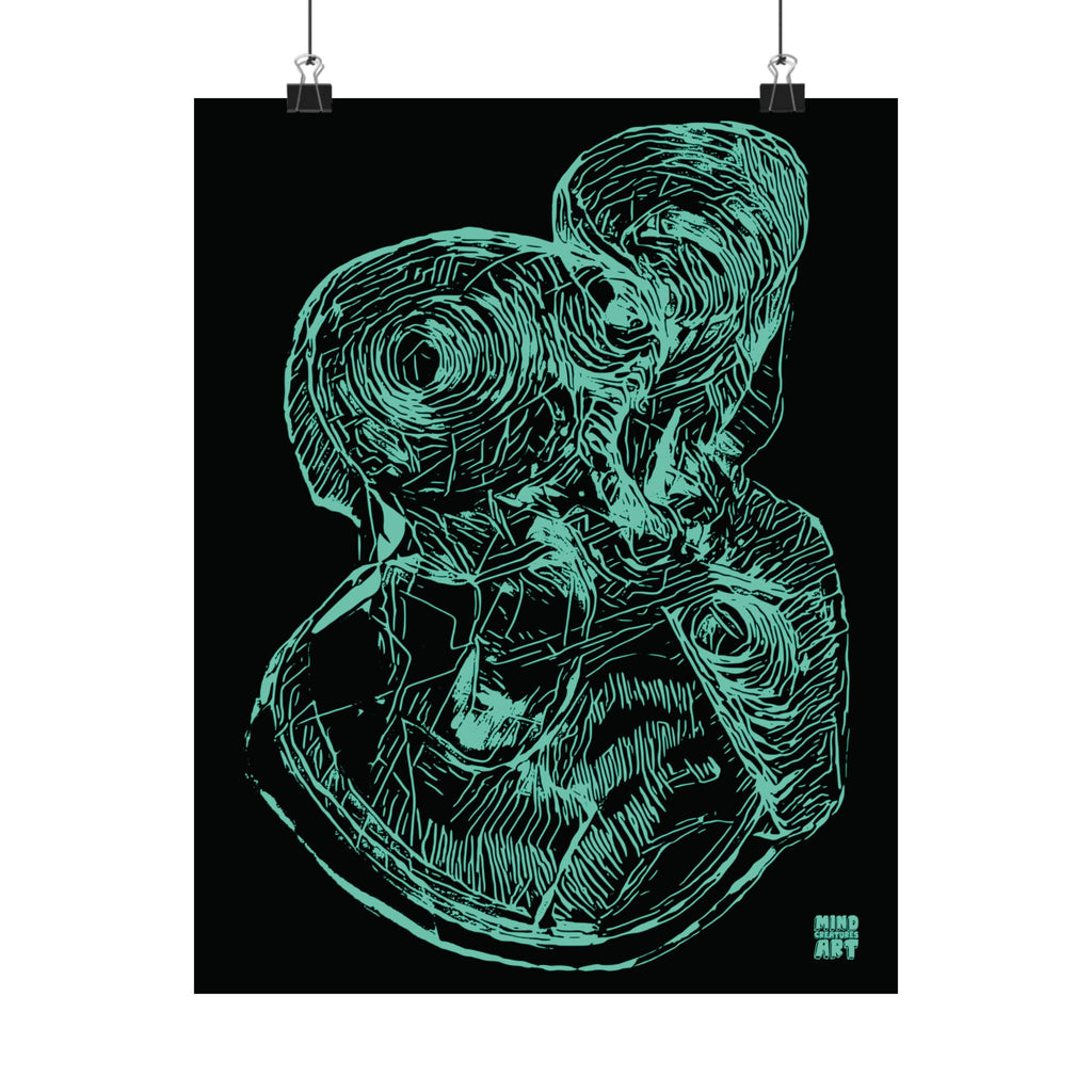 Curiosity (Teal, Black Background) Fine Art Poster