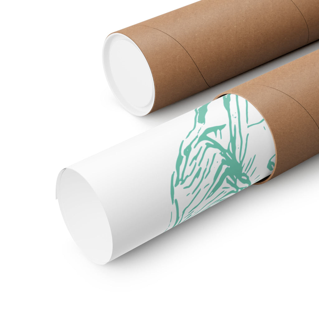 Curiosity (Teal, White Background) Matte Poster