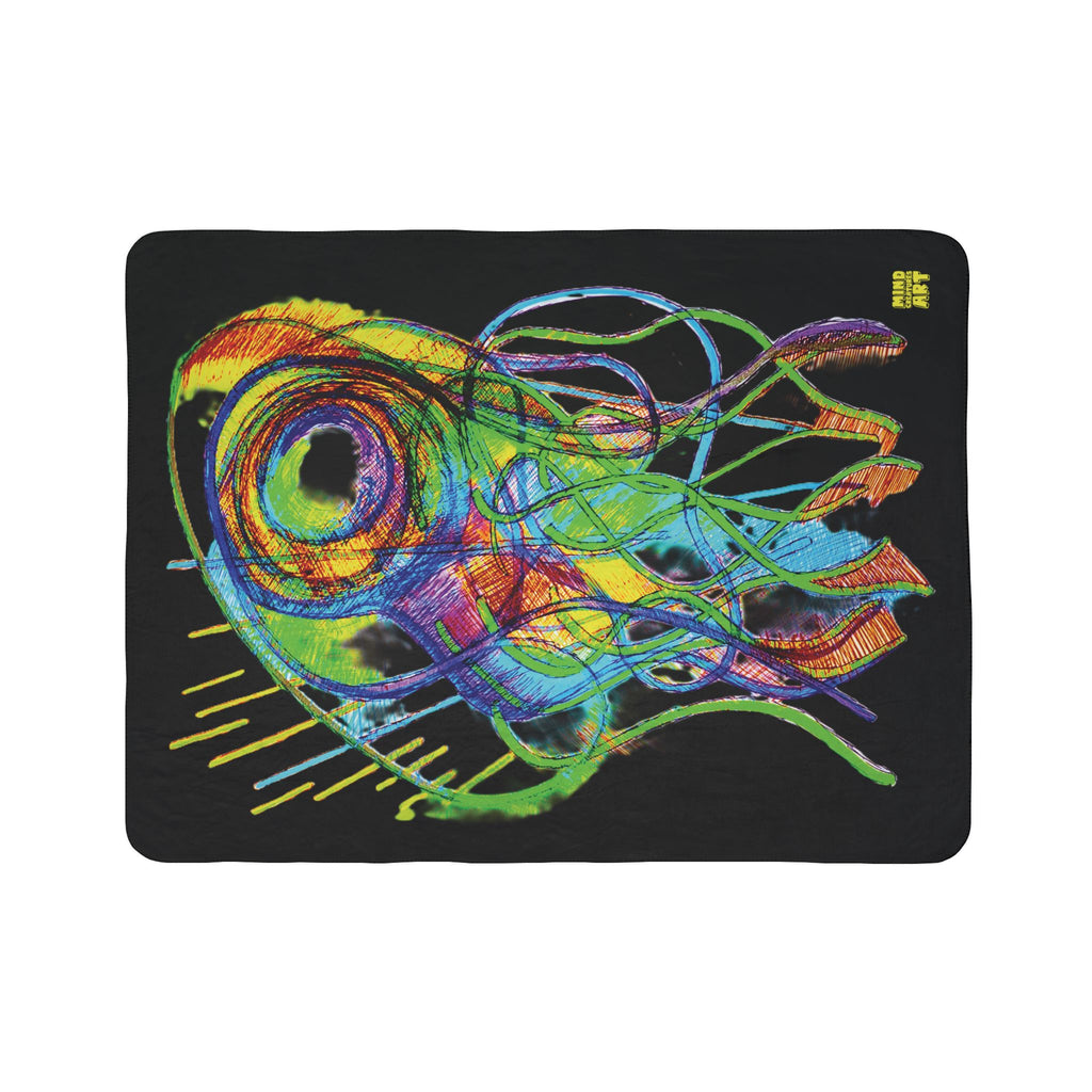 Jelly Jam (Black Background) Fleece Sherpa Blanket