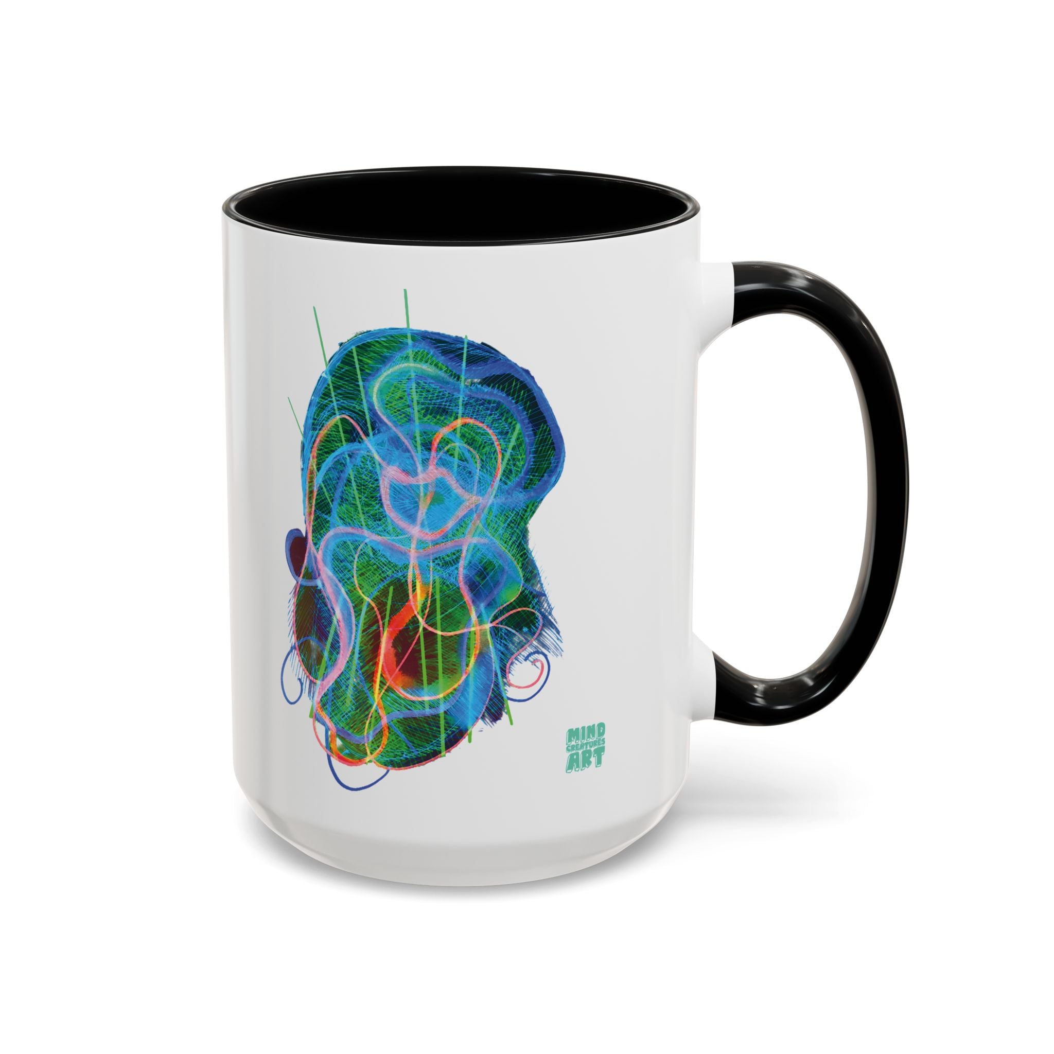 Davy Jones (Electric Blue & Green) Accent Coffee Mug (11oz, 15oz)