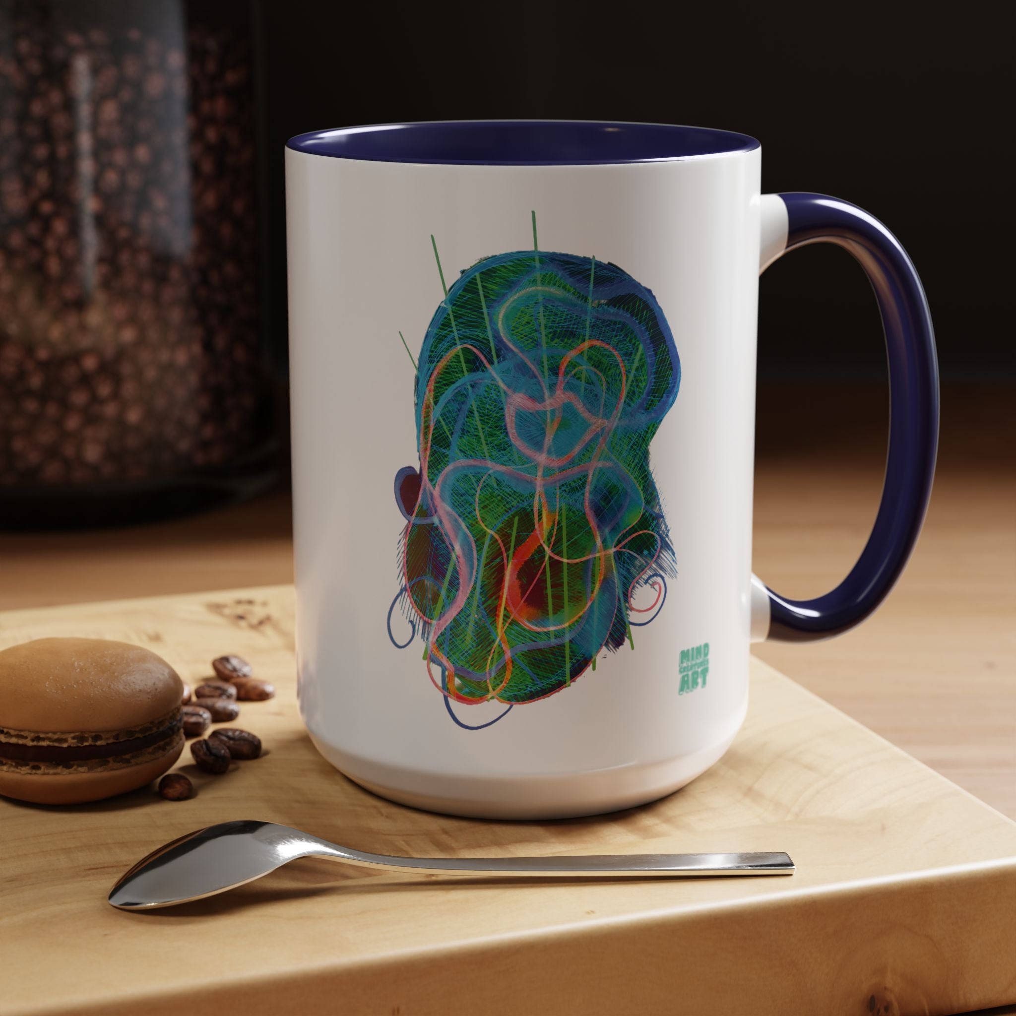 Davy Jones (Electric Blue & Green) Accent Coffee Mug (11oz, 15oz)