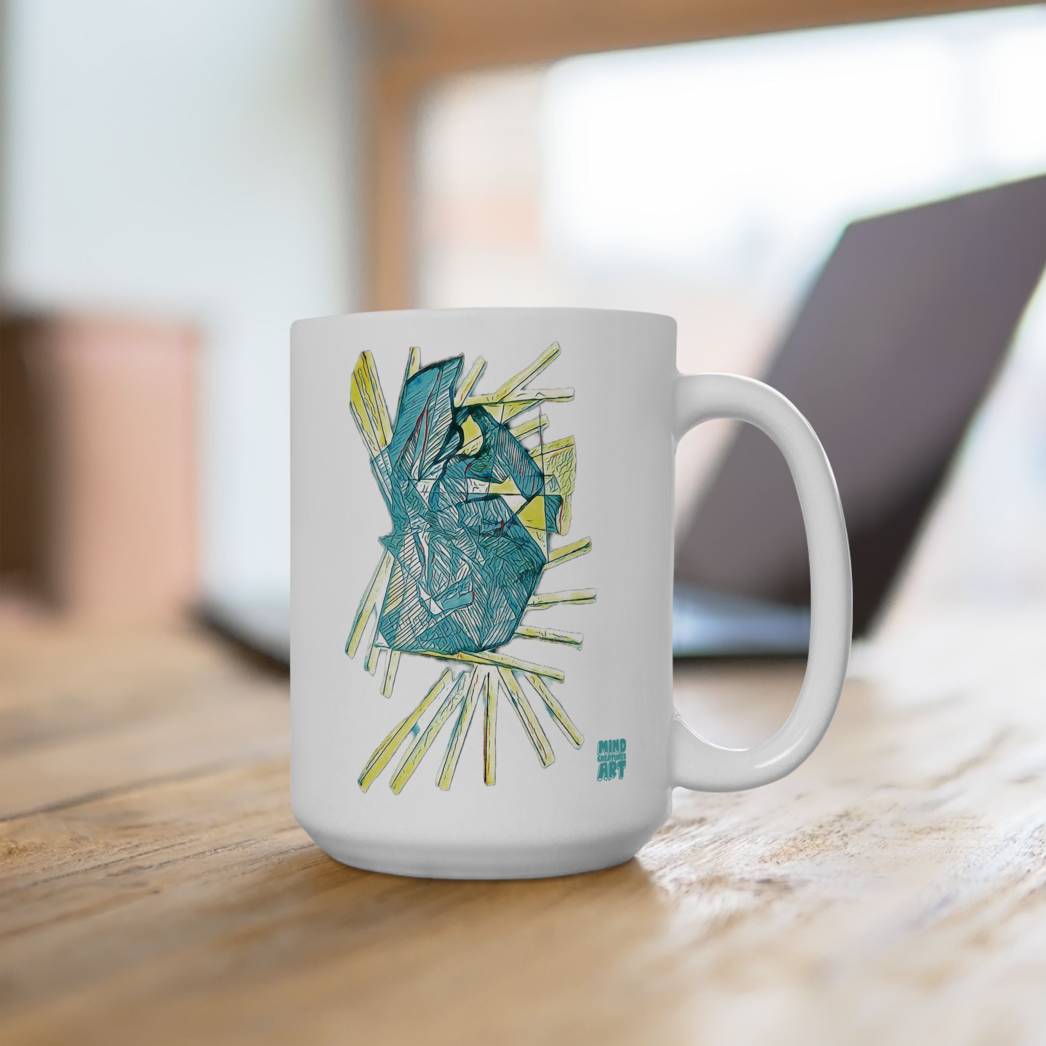 Lightspeed (Aqua) White Ceramic Mug, (11oz, 15oz)
