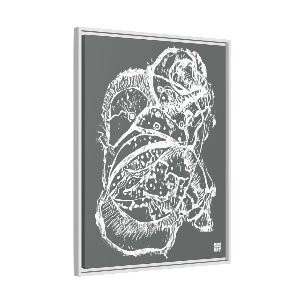 Exploration (White, Dark Gray Background) Matte Canvas, Framed