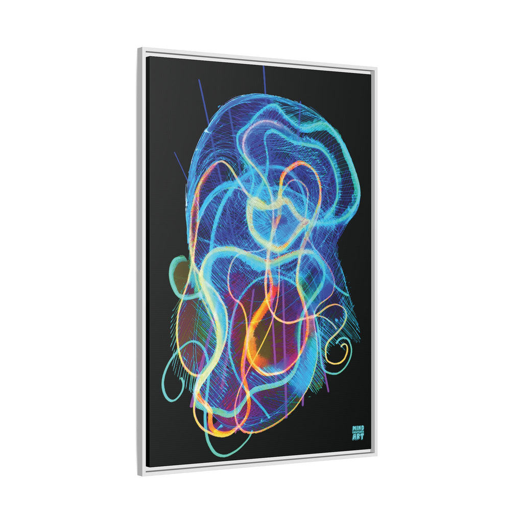 Davy Jones (Electric Blue, Black Background) Matte Canvas, Framed