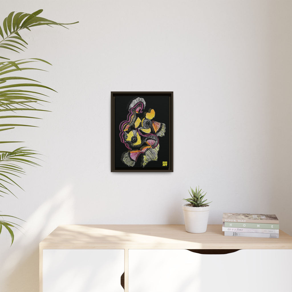 Crimson Teacher (Black Background) Matte Canvas, Framed