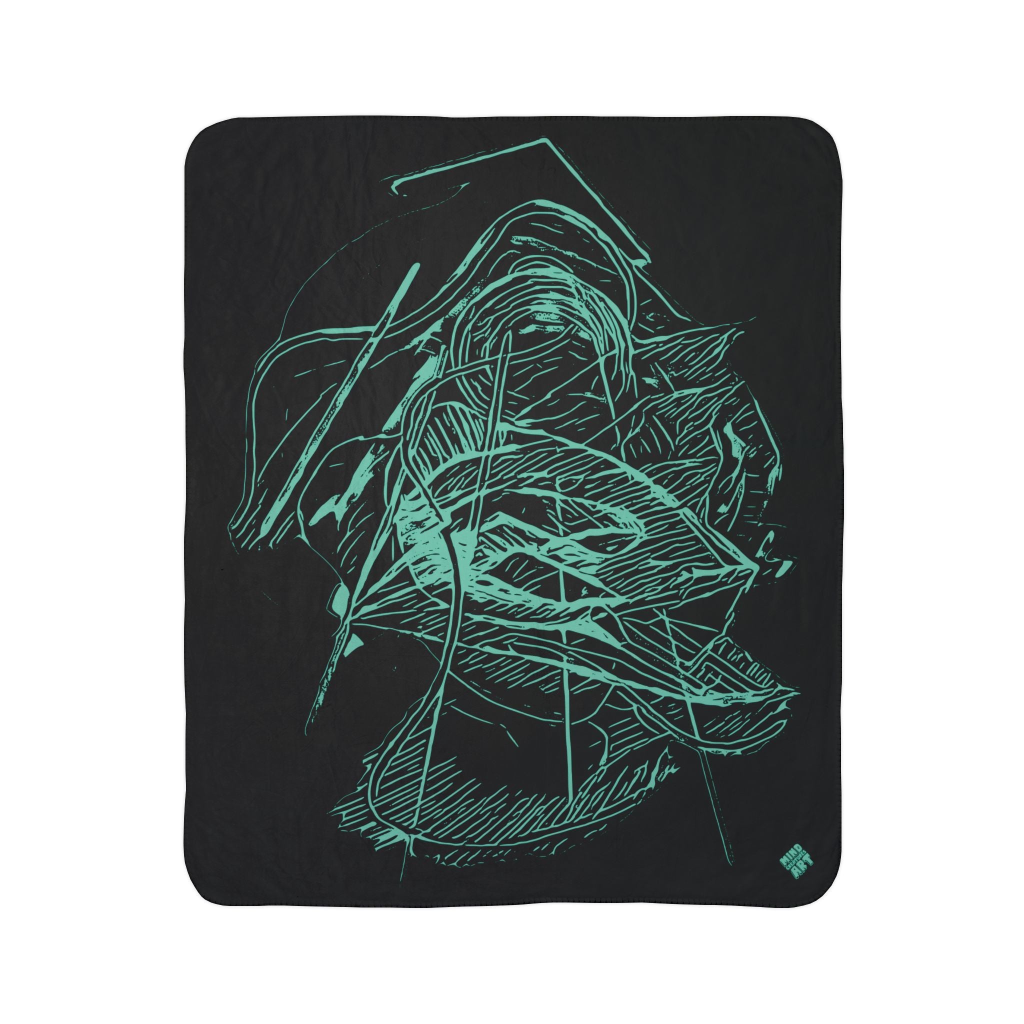Dive Reflex (Teal) Fleece Sherpa Blanket
