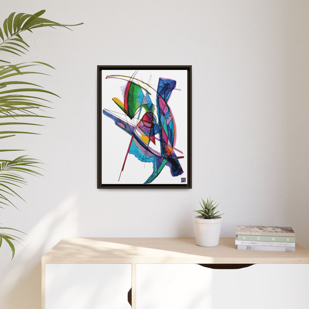 Watching (White Background) Matte Canvas, Framed