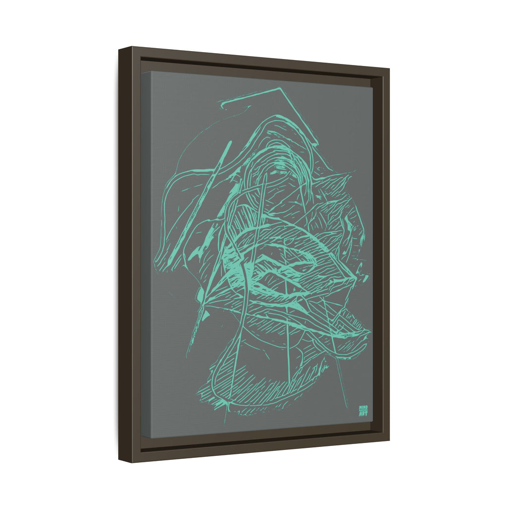 Dive Reflex (Teal, Dark Gray Background) Matte Canvas, Framed