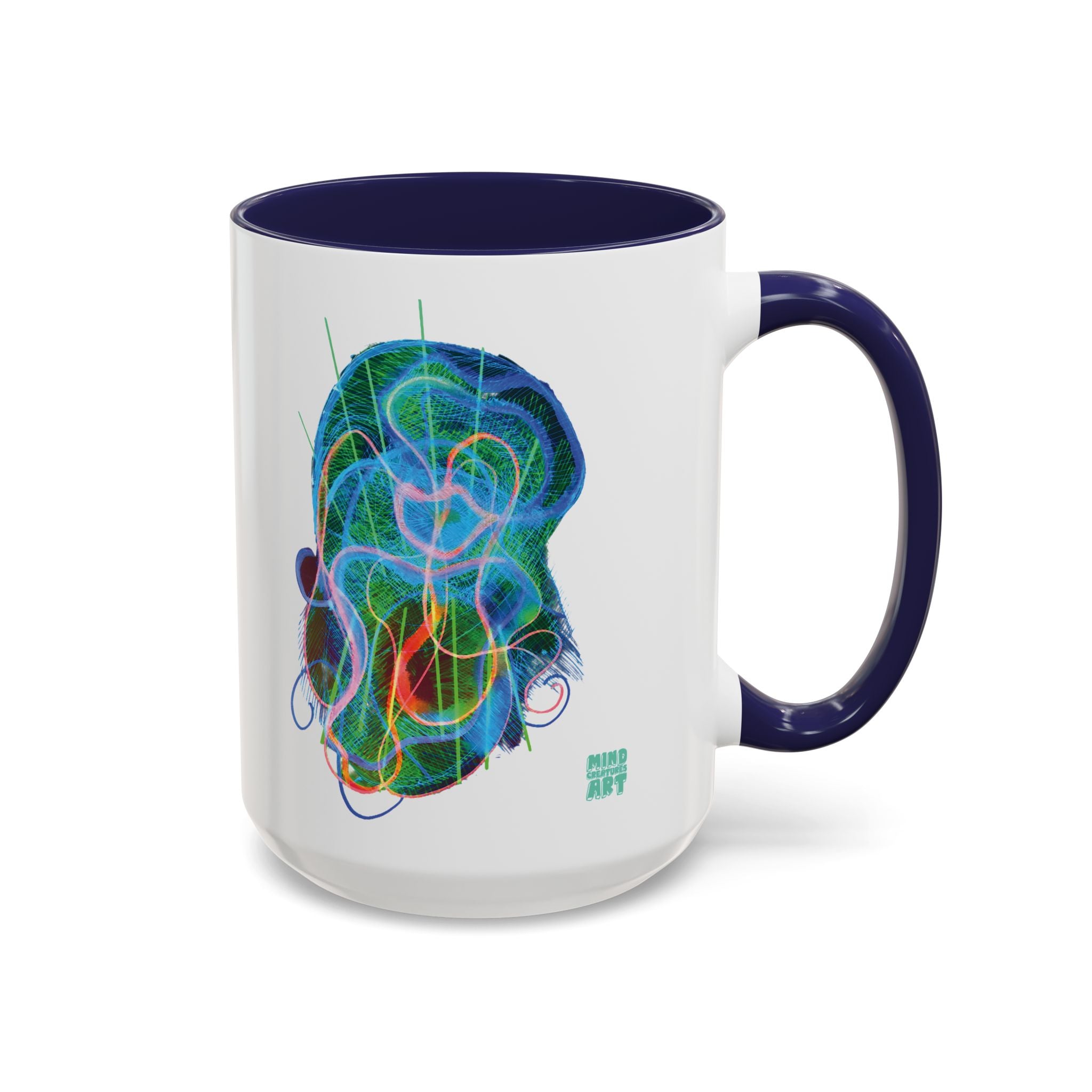 Davy Jones (Electric Blue & Green) Accent Coffee Mug (11oz, 15oz)