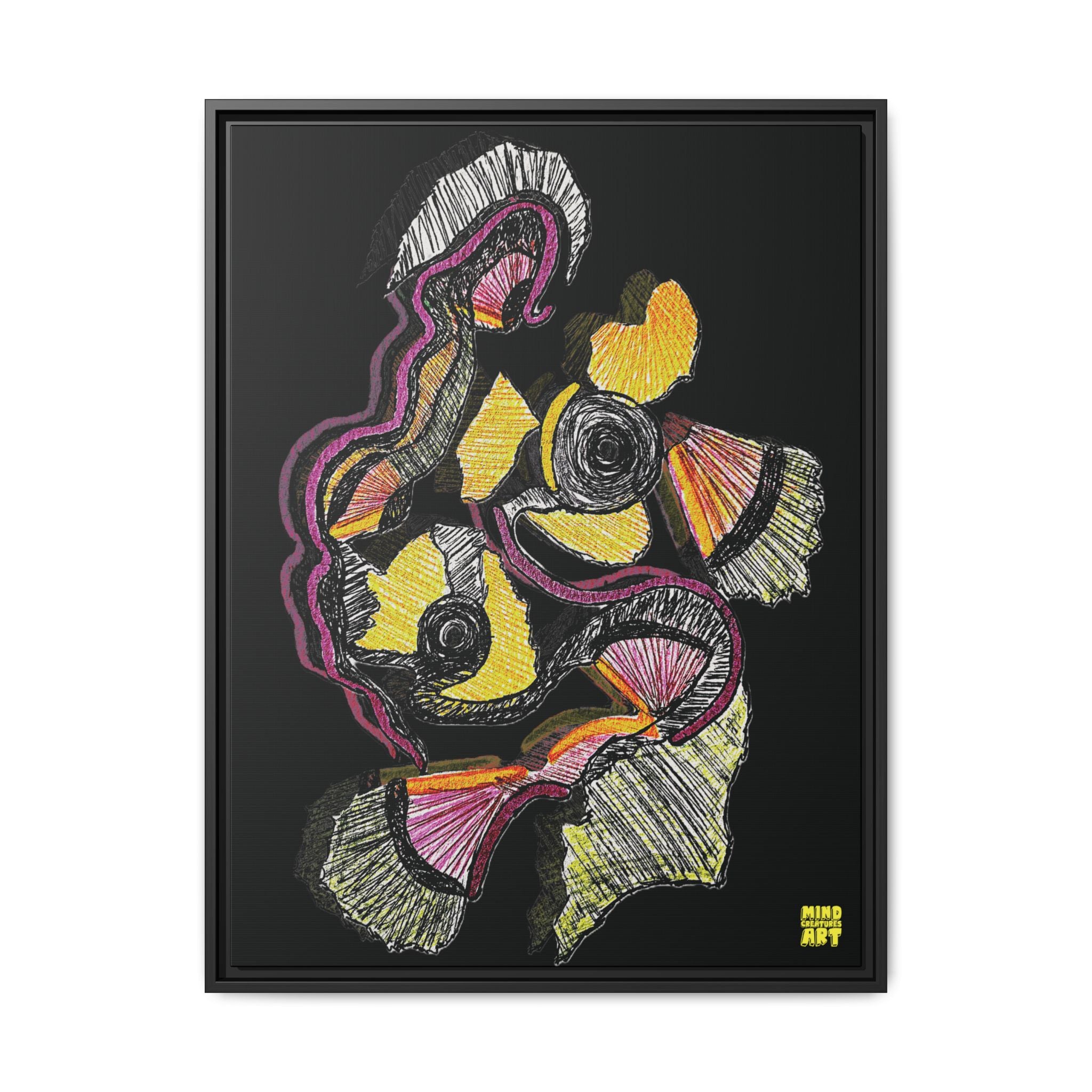 Crimson Teacher (Black Background) Matte Canvas, Framed