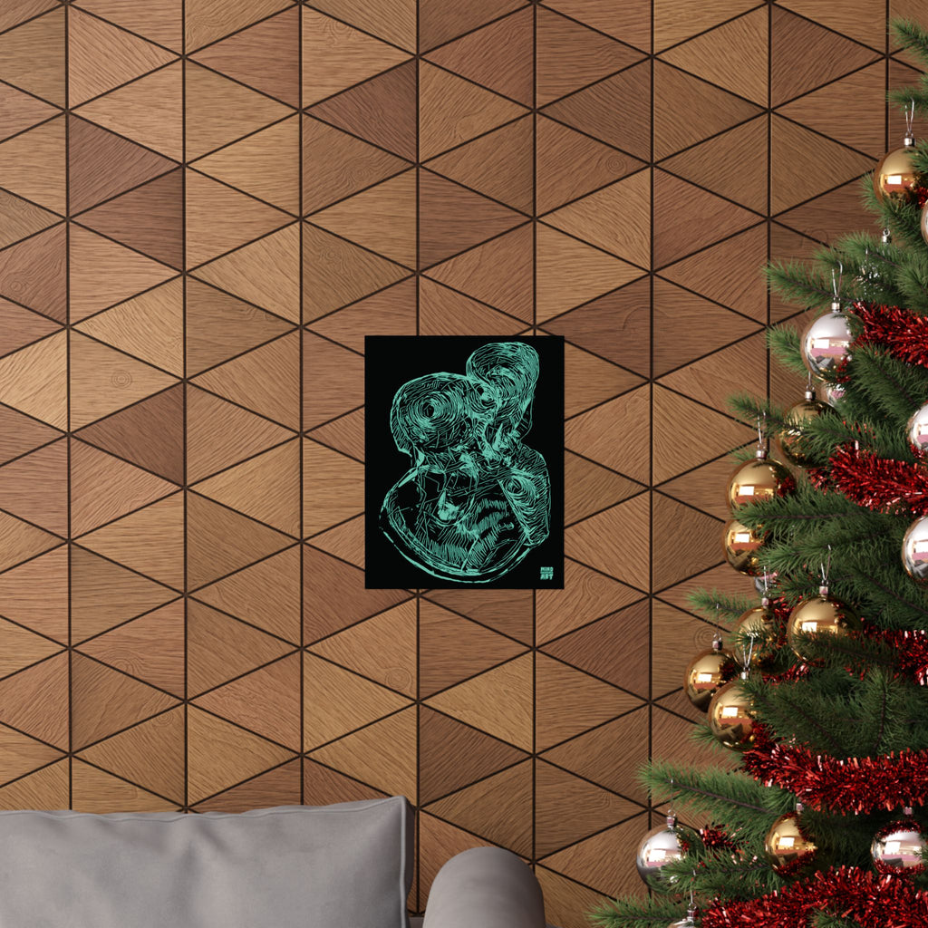 Curiosity (Teal, Black Background) Fine Art Poster
