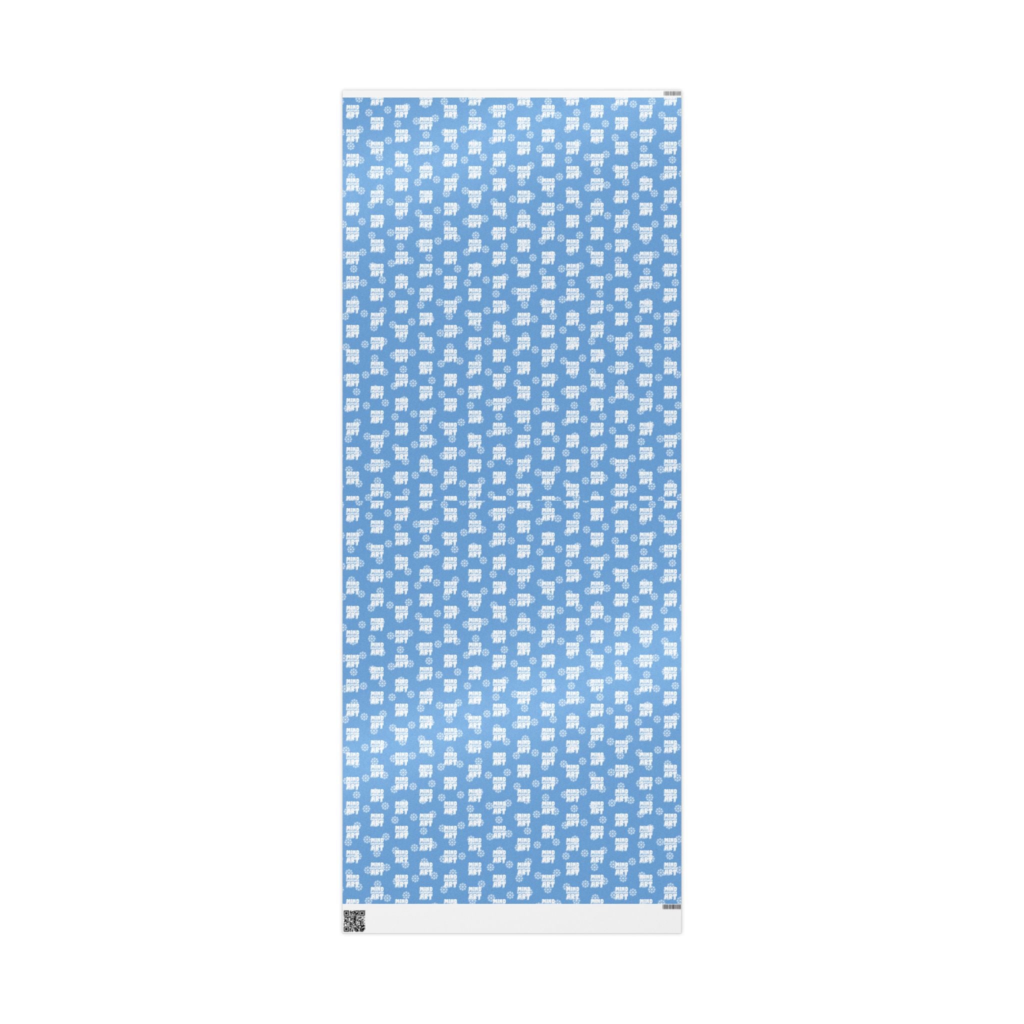 MCA Logo & Snowflake (White, Light Blue Background) Heavy Wrapping Paper