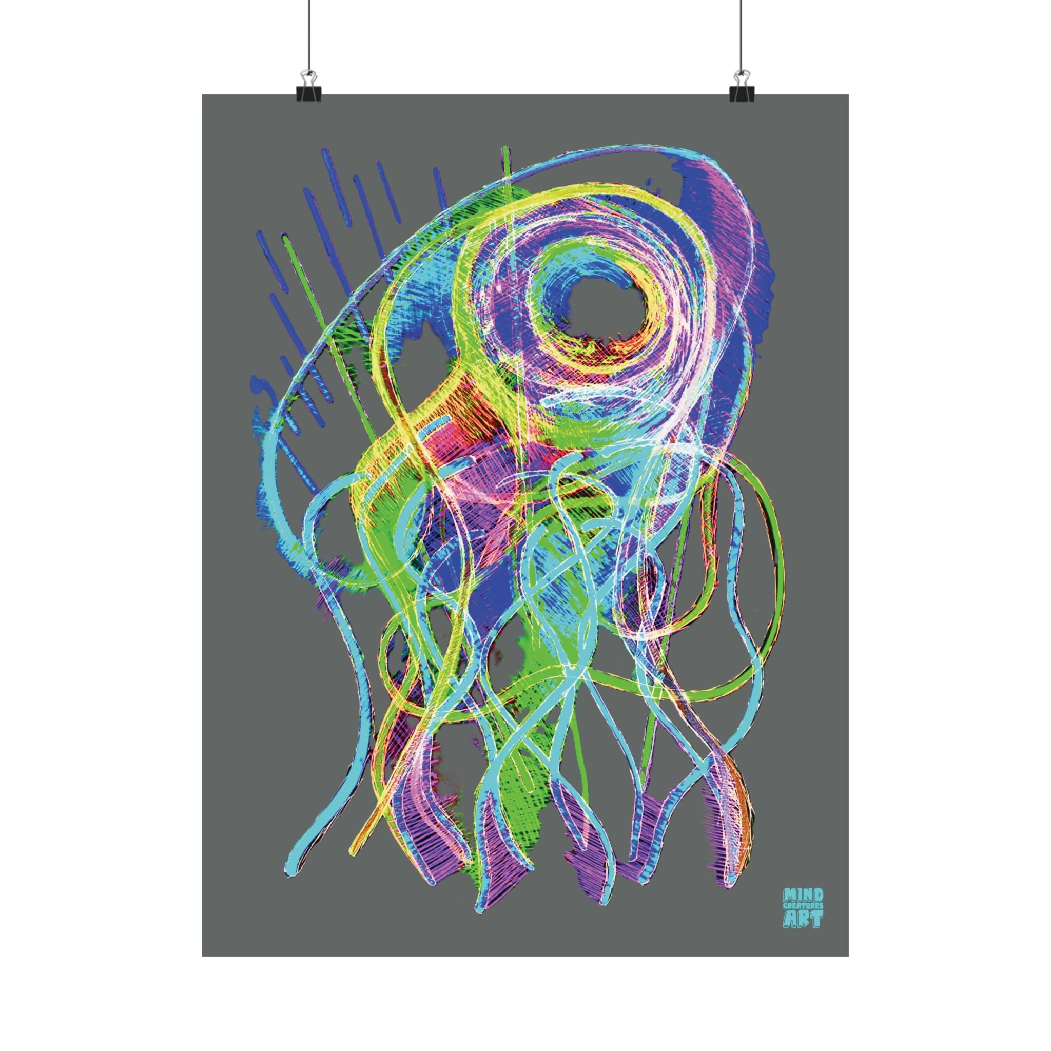 Jelly Jam (Neon, Dark Gray Background) Matte Poster