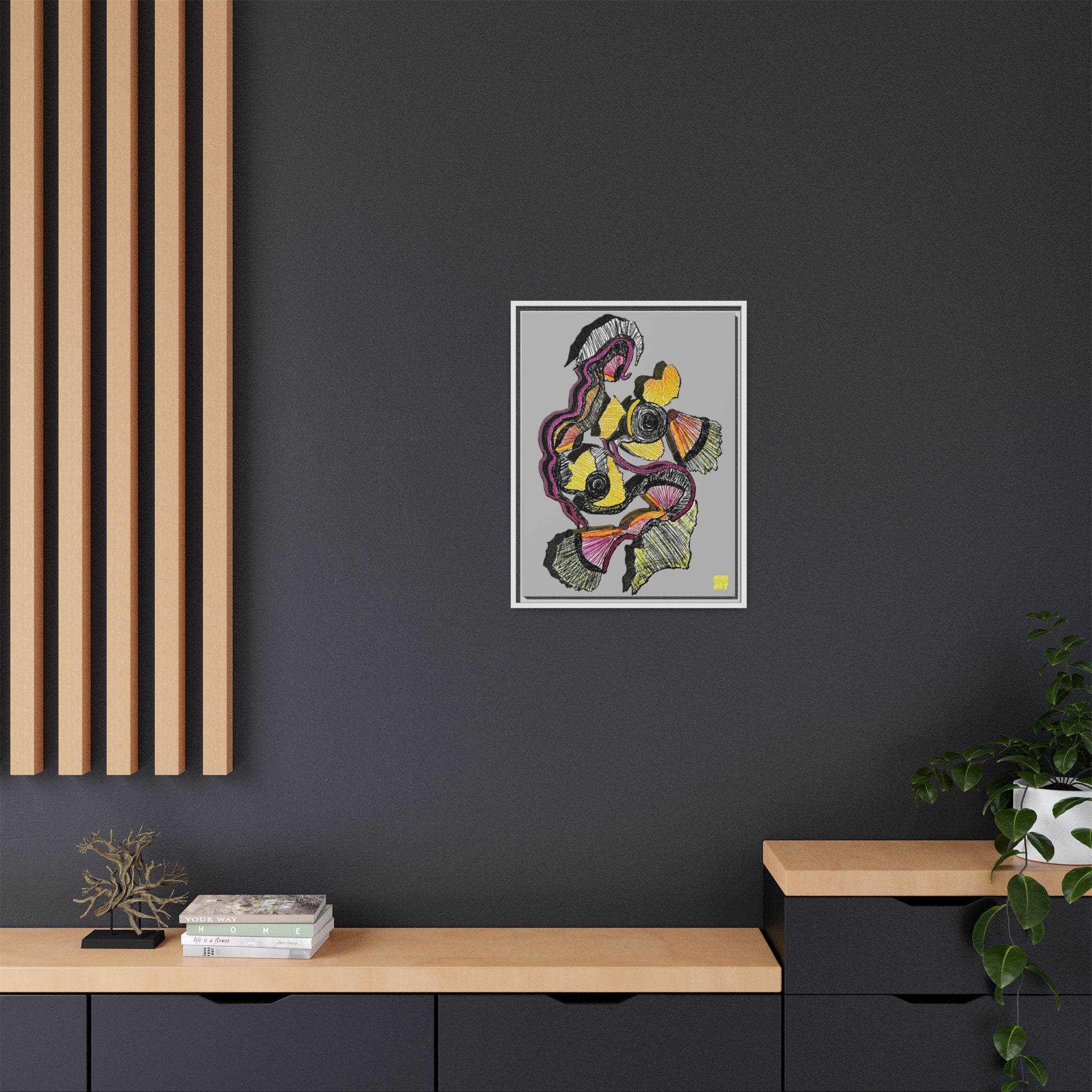 Crimson Teacher (Light Gray Background) Matte Canvas, Framed
