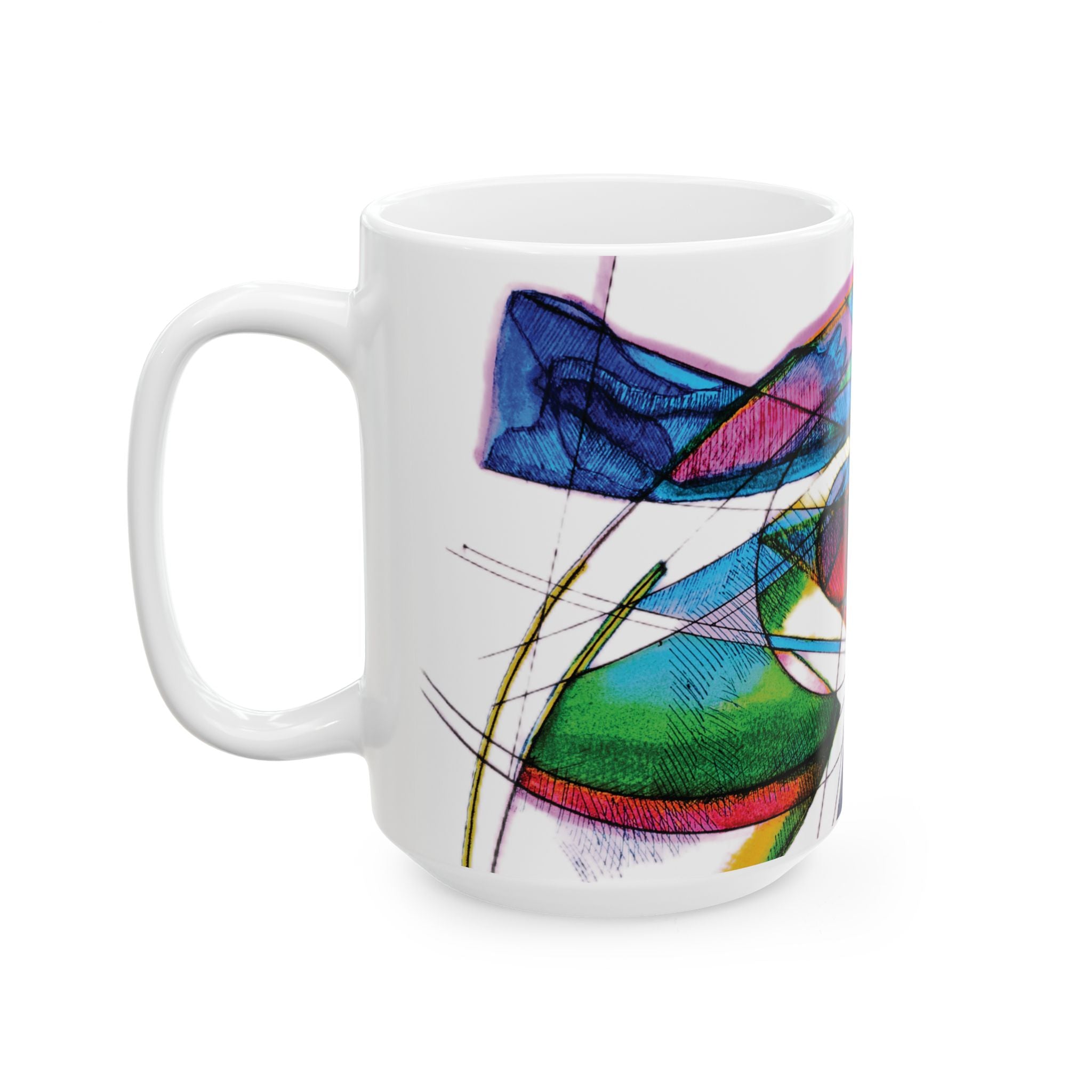 Watching White Ceramic Mug, (11oz, 15oz)