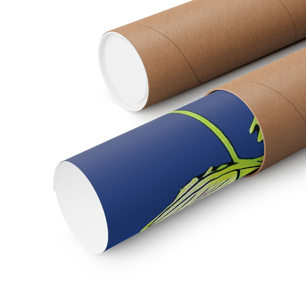 Dive Reflex (Lime, Dark Blue Background) Matte Poster