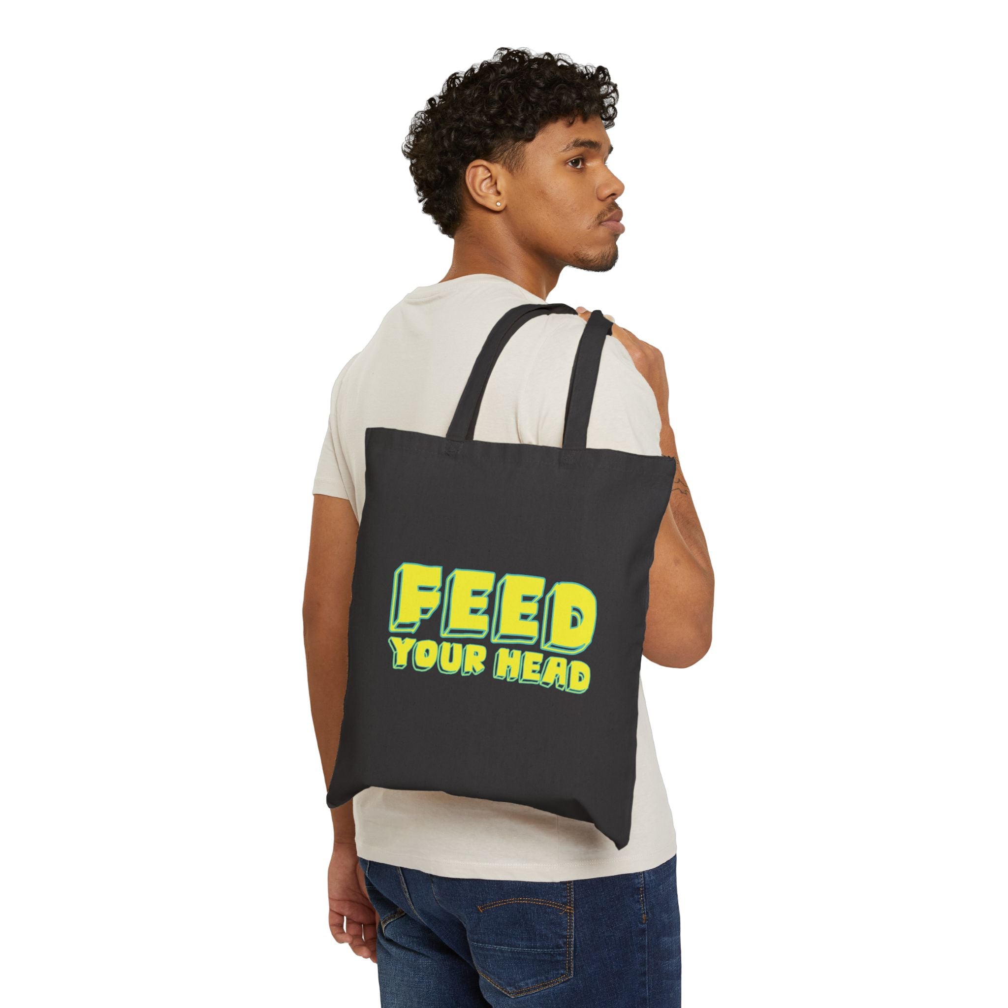 Exploration (Blur, Blue & Yellow) Cotton Canvas Tote Bag
