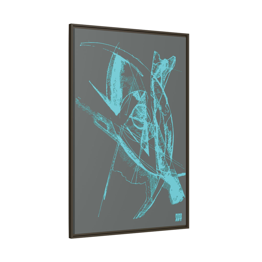 Watching (Aqua, Dark Gray Background) Matte Canvas, Framed