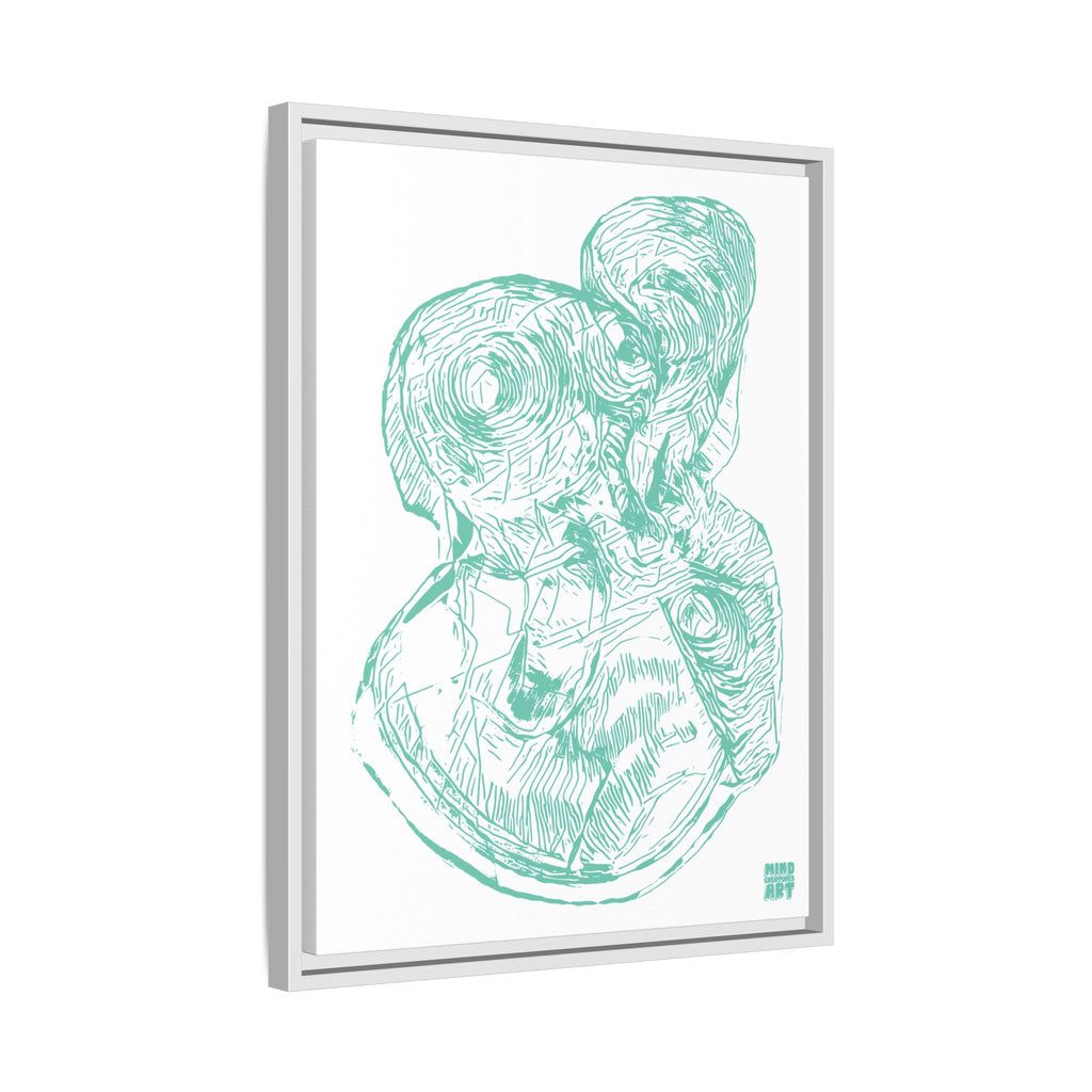 Curiosity (Teal, White Background) Matte Canvas, Framed