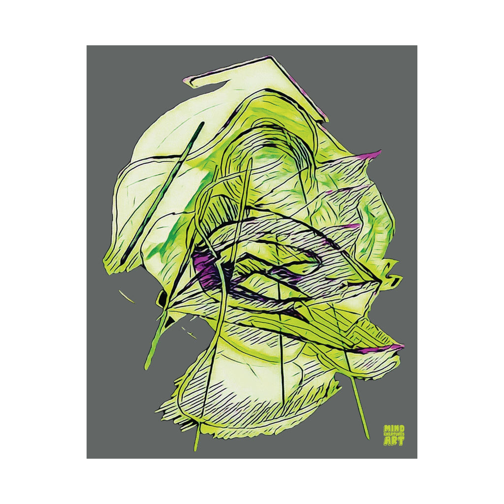 Dive Reflex (Lime, Dark Gray Background) Matte Poster