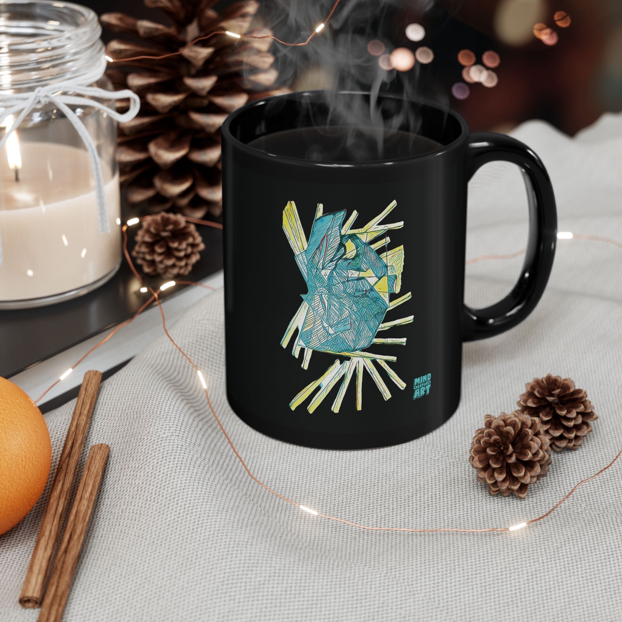 Lightspeed (Aqua) Black Ceramic Mug (11oz, 15oz)