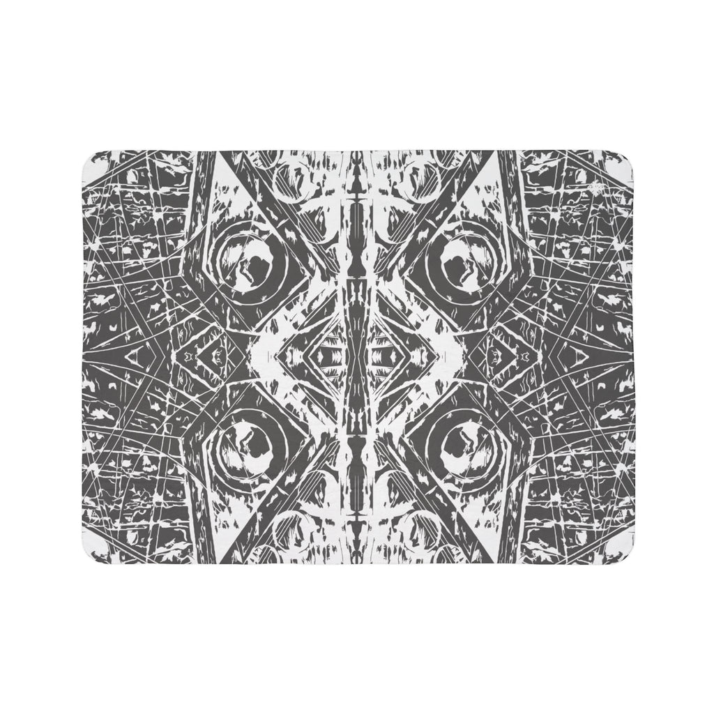 Love (White, Mirror, Dark Gray Background) Fleece Sherpa Blanket