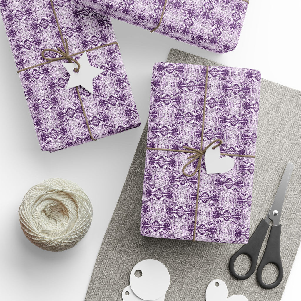 Love (Purple, White Background) Heavy Wrapping Paper