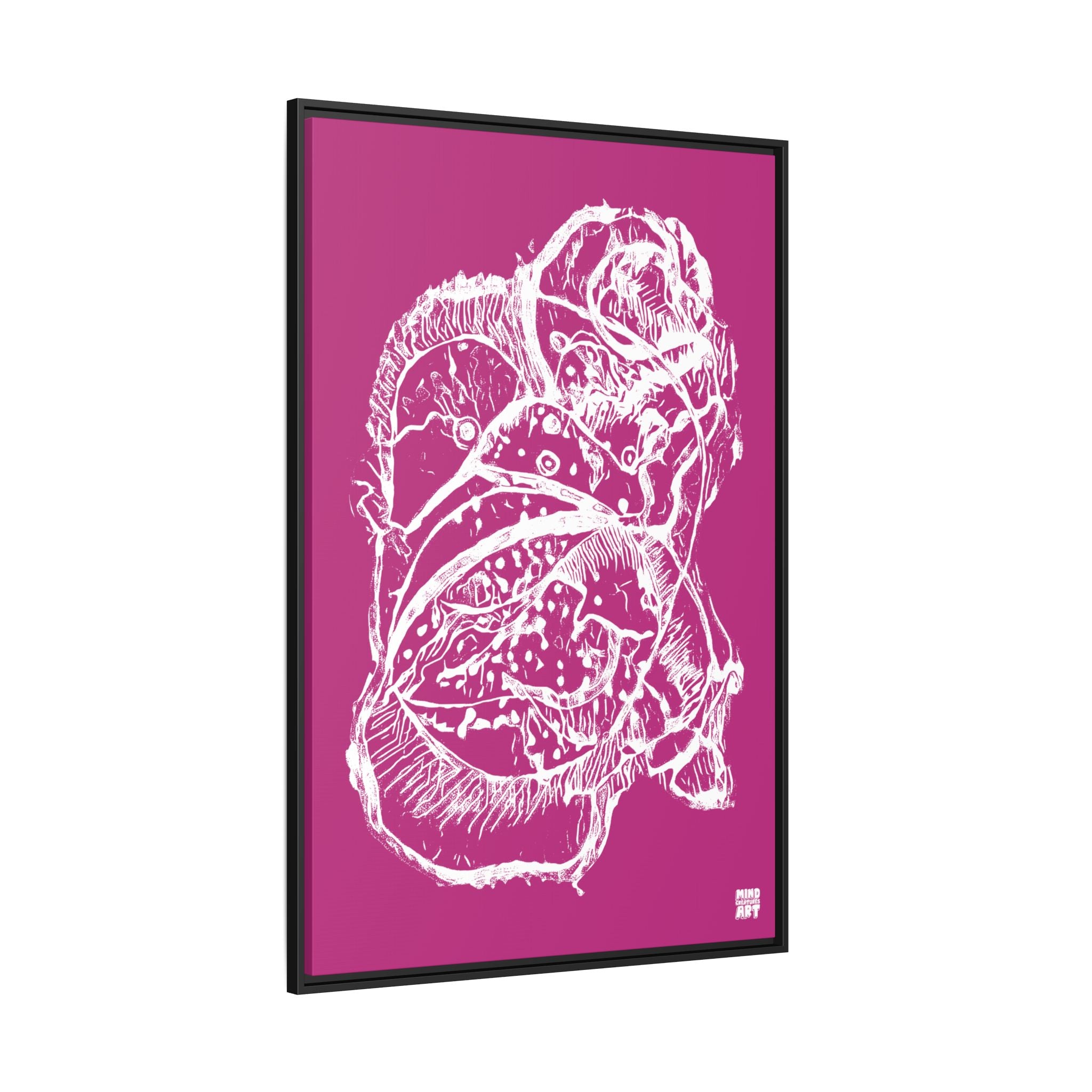 Exploration (White, Pink Background) Matte Canvas, Framed