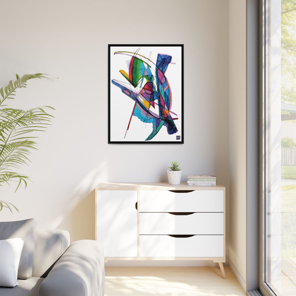 Watching (White Background) Matte Canvas, Framed