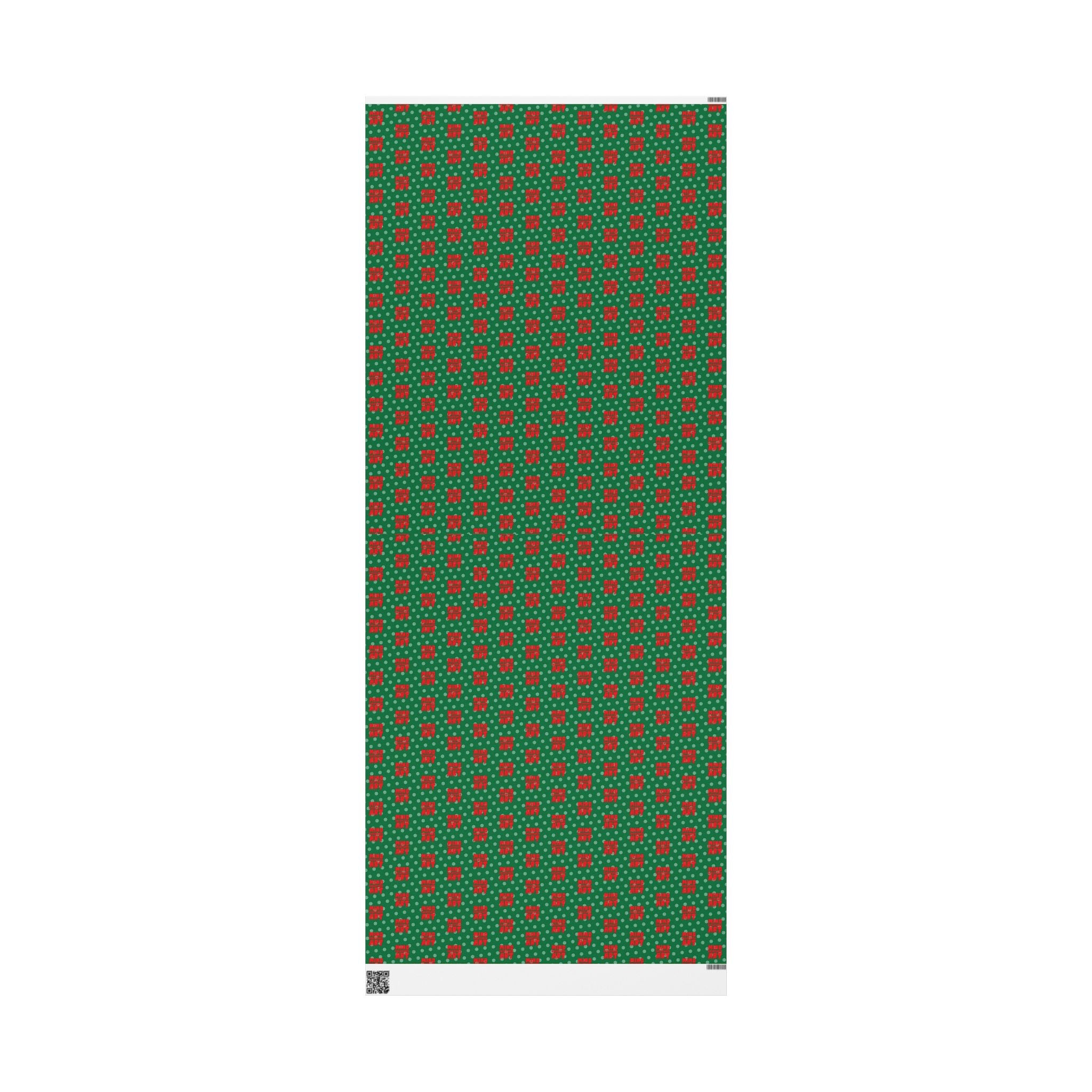 MCA Logo & Snowflake (Red, Green Background) Heavy Wrapping Paper