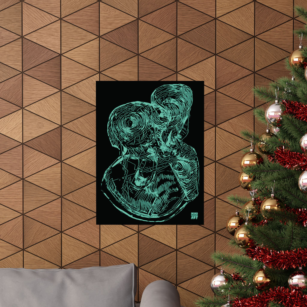 Curiosity (Teal, Black Background) Fine Art Poster