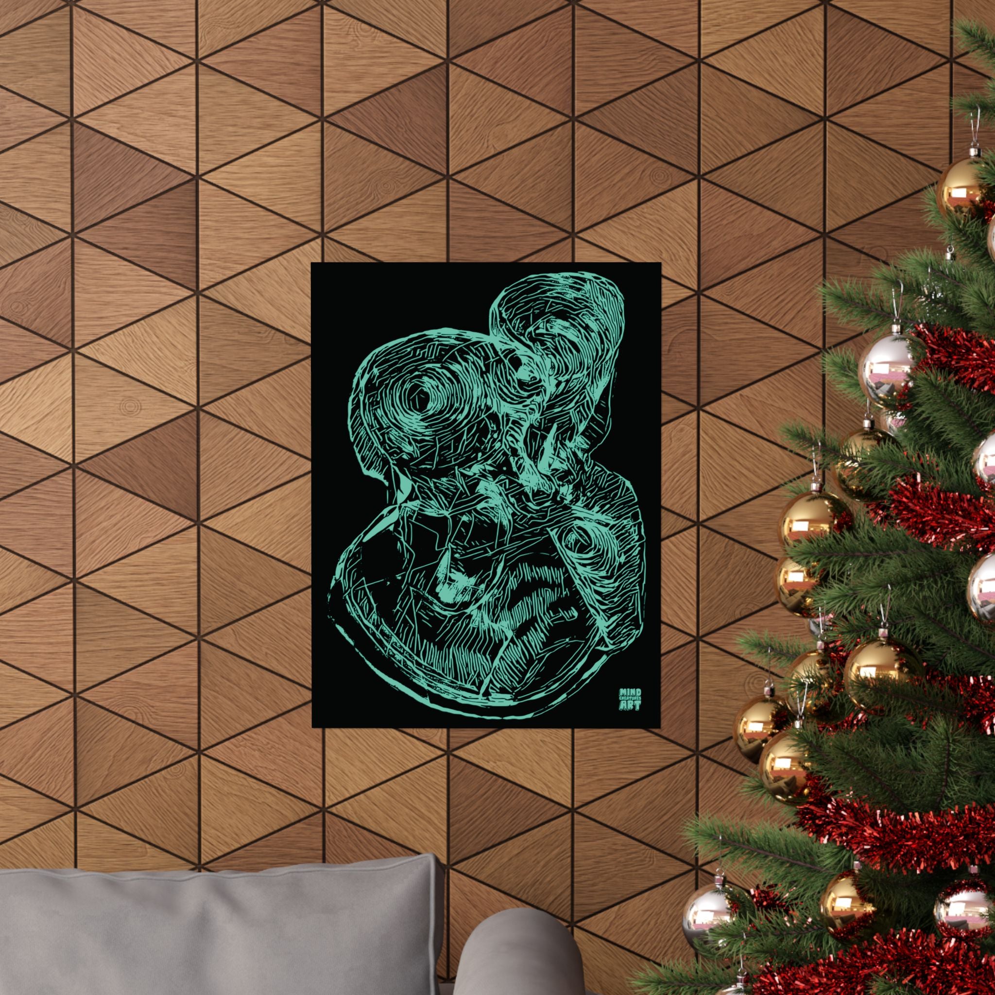 Curiosity (Teal, Black Background) Fine Art Poster
