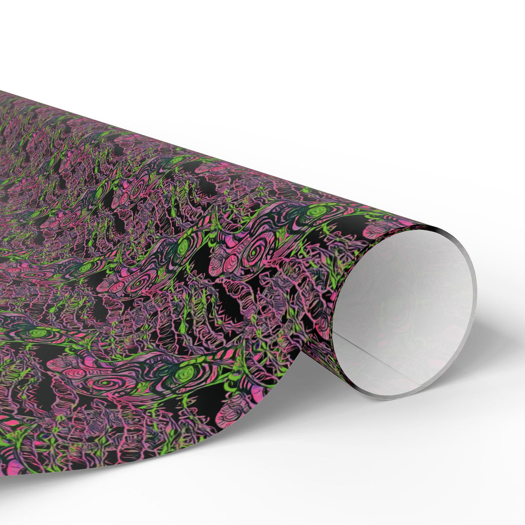 Vessel (Neon, Black Background) Heavy Wrapping Paper