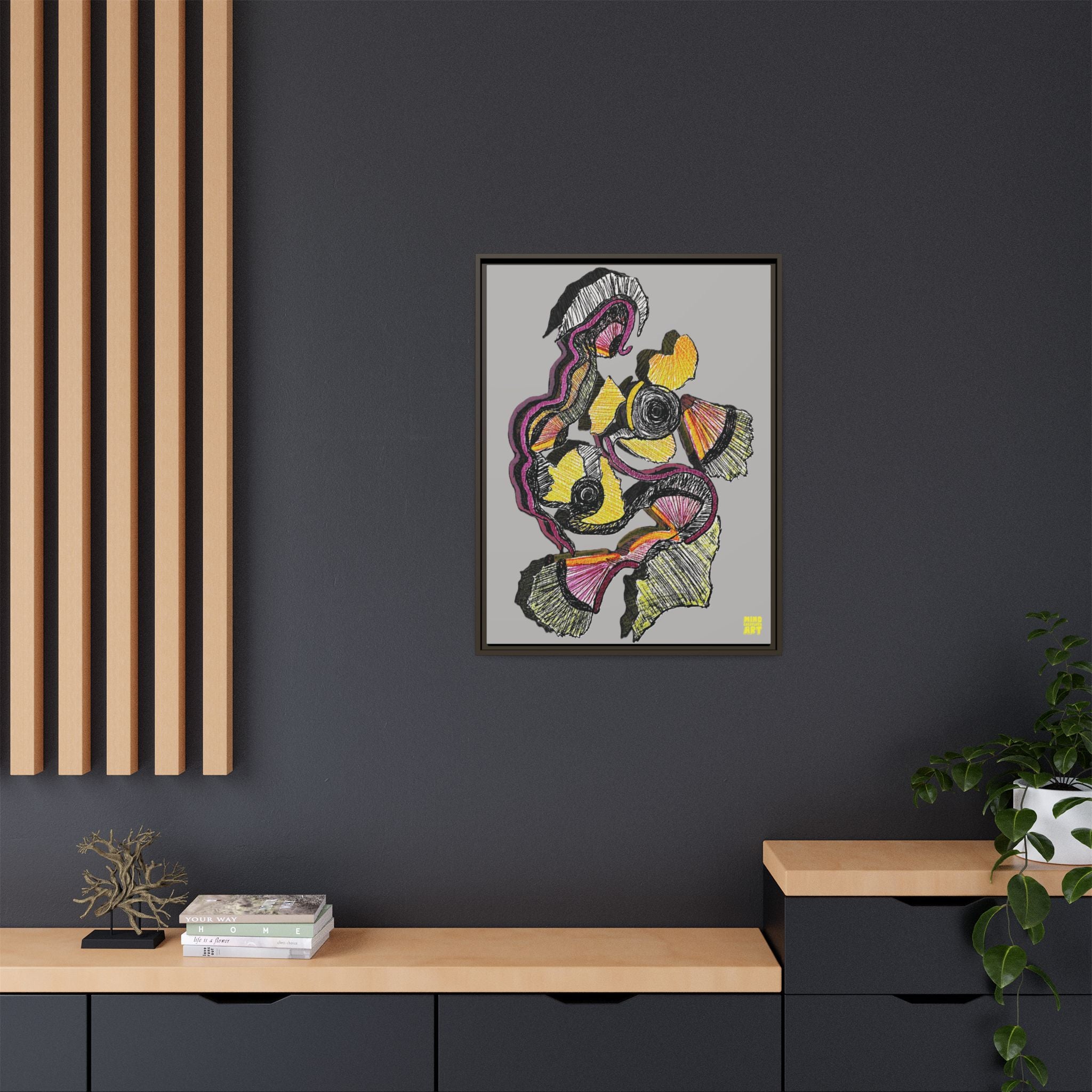 Crimson Teacher (Light Gray Background) Matte Canvas, Framed