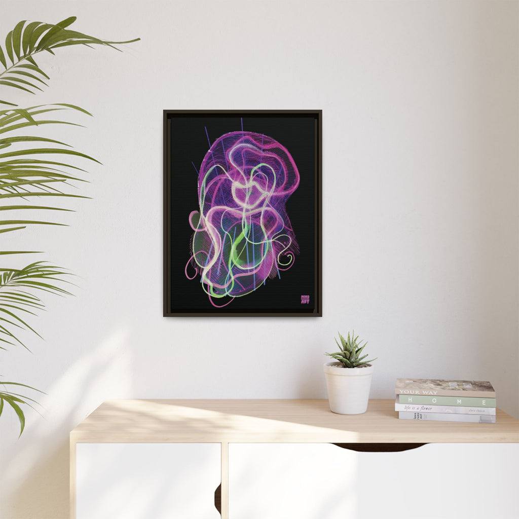 Davy Jones (Electric Pink, Black Background) Matte Canvas, Framed