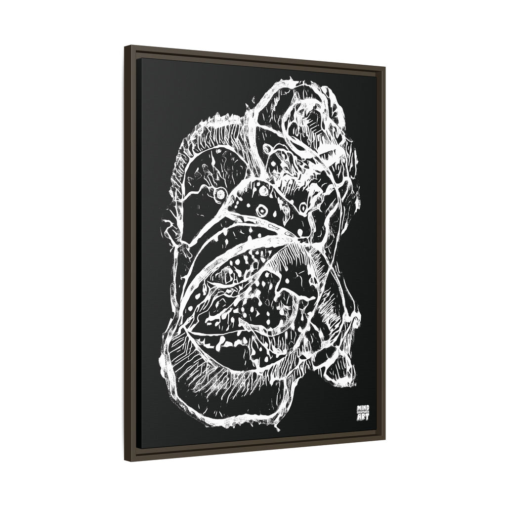 Exploration (White, Black Background) Matte Canvas, Framed