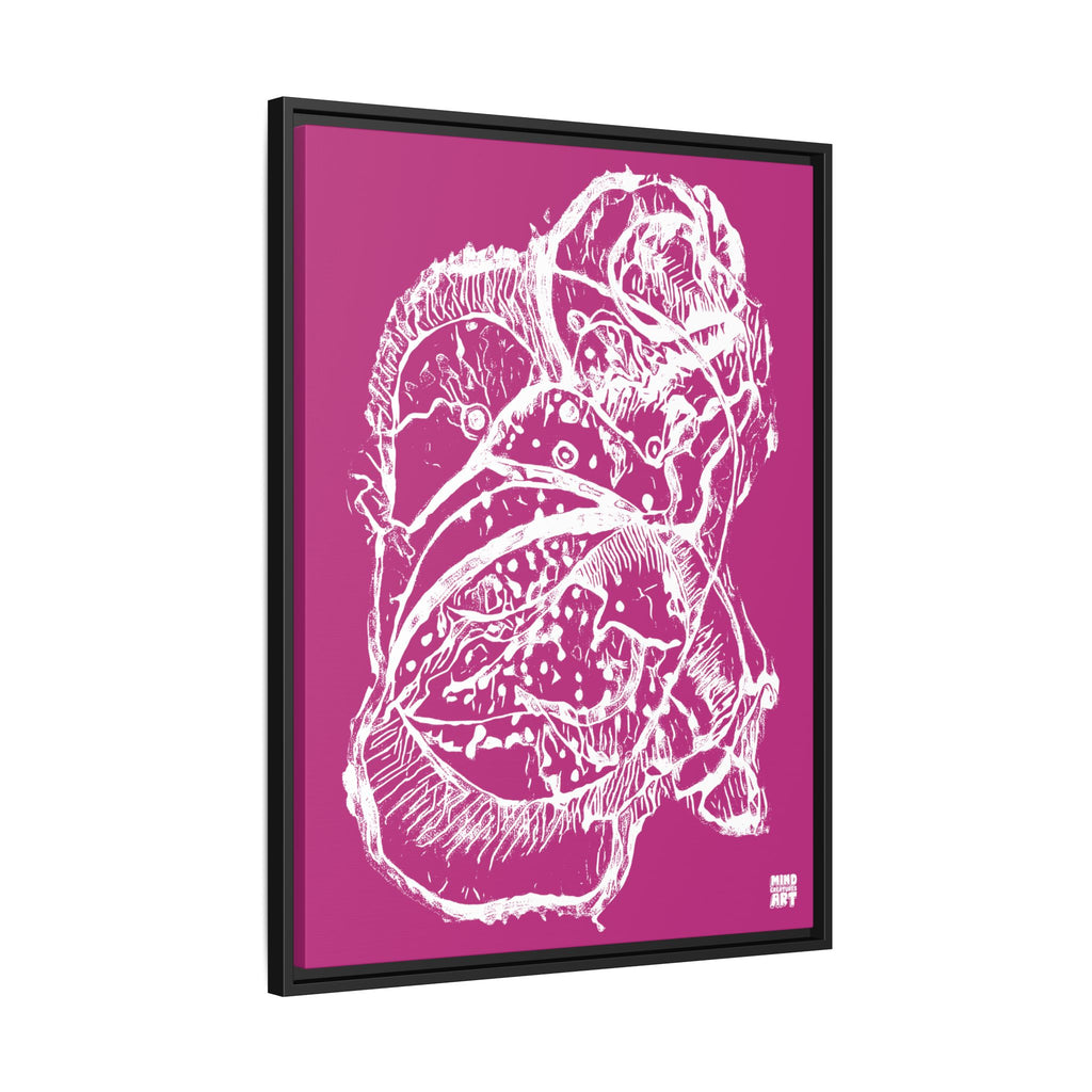 Exploration (White, Pink Background) Matte Canvas, Framed