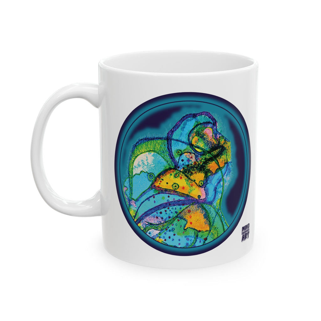 Exploration White Ceramic Mug, (11oz, 15oz)