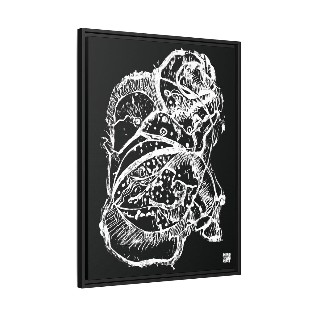Exploration (White, Black Background) Matte Canvas, Framed
