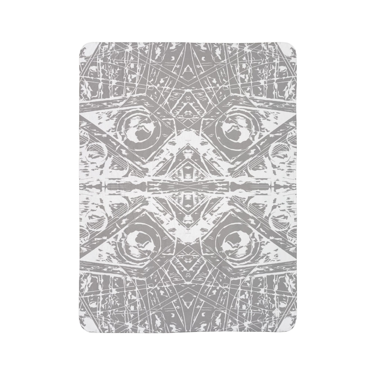 Love (White, Mirror, Gray Background) Fleece Sherpa Blanket