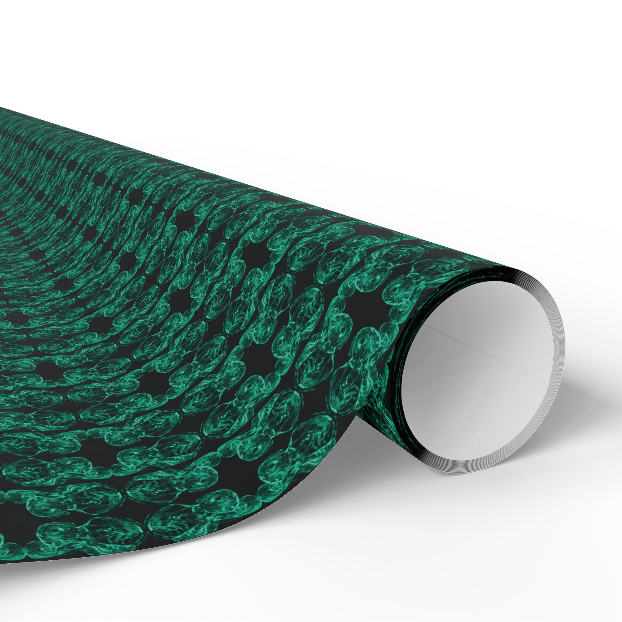 Curiosity (Emerald, Black Background) Heavy Wrapping Paper