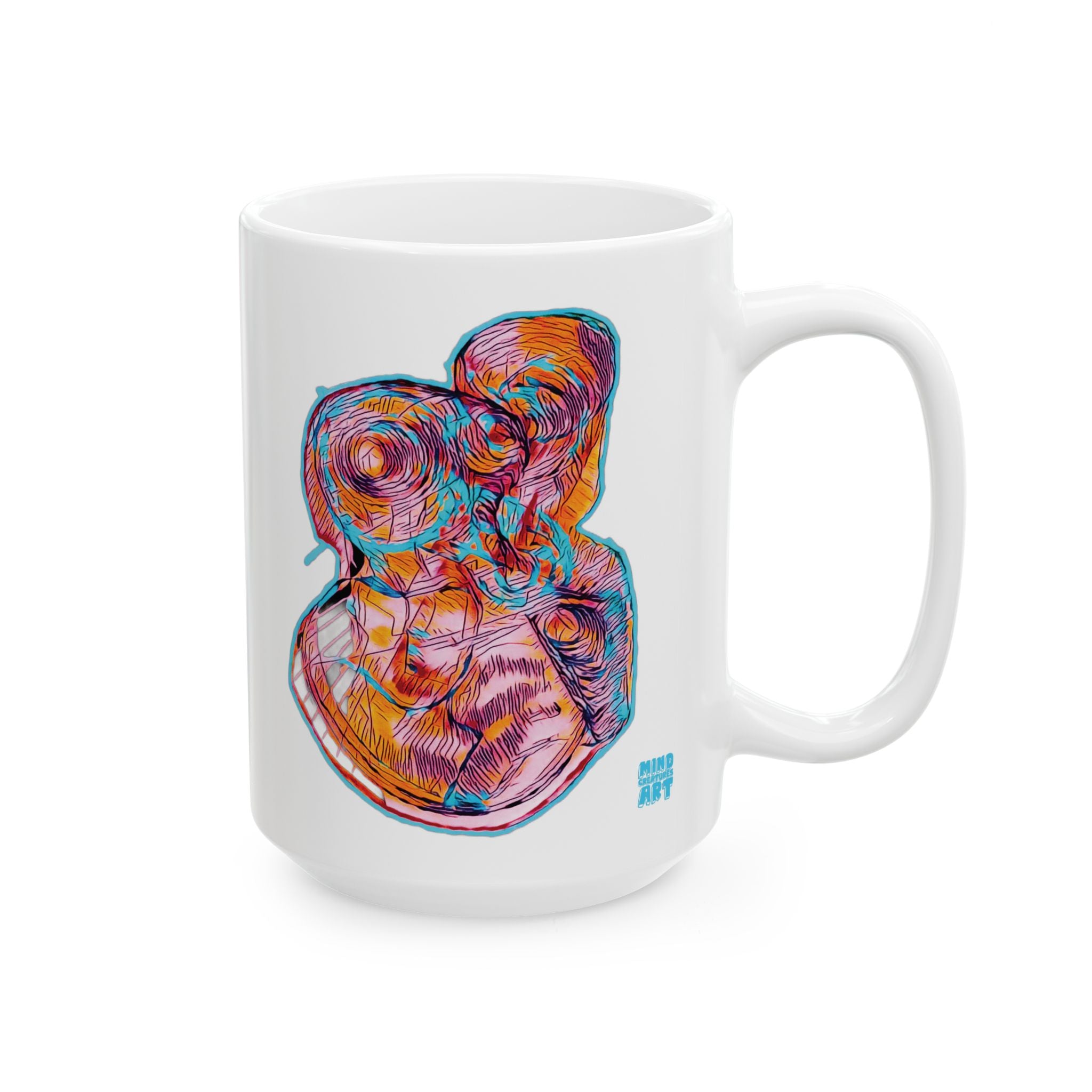 Curiosity (Pink) White Ceramic Mug, (11oz, 15oz)