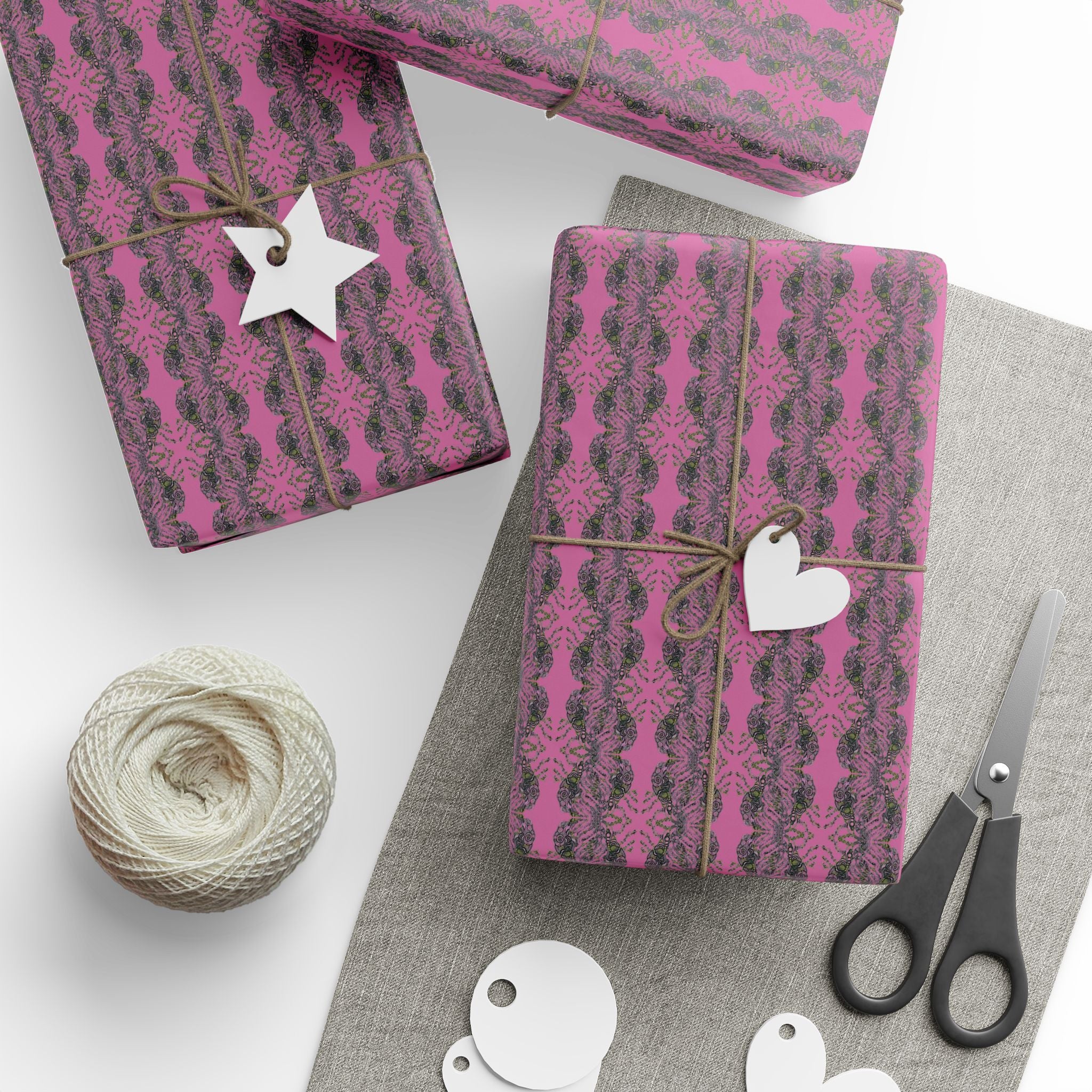 Vessel (Neon, Mirror, Pink Background) Heavy Wrapping Paper