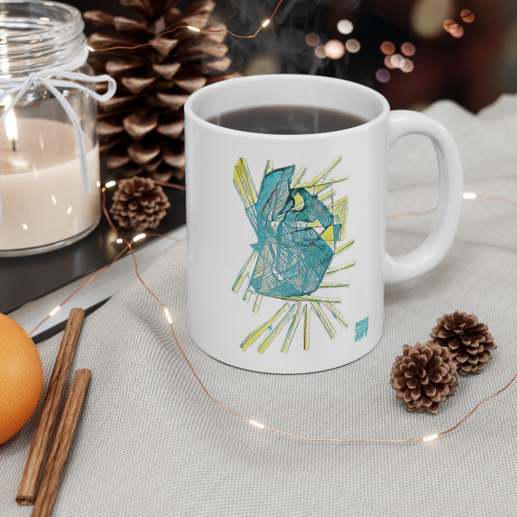 Lightspeed (Aqua) White Ceramic Mug, (11oz, 15oz)